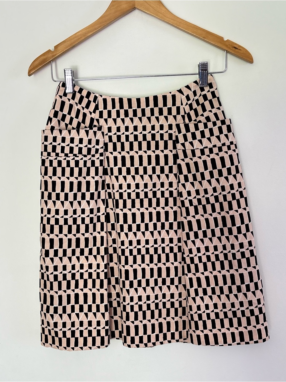 Kate Spade Saturday Geometric Pleat Lined Skirt w/pockets Size 0 Preppy *d21